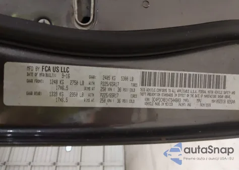 2017 Dodge Journey Se z USA, uszkodzony, nr VIN 3C4PDCAB1HT544803